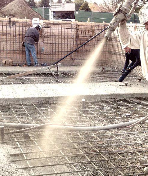 Gunite pool construction